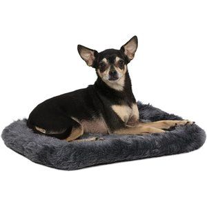 Pets Charcoal Gray Faux Fur Polyester Fiber Dog or Cat Bed